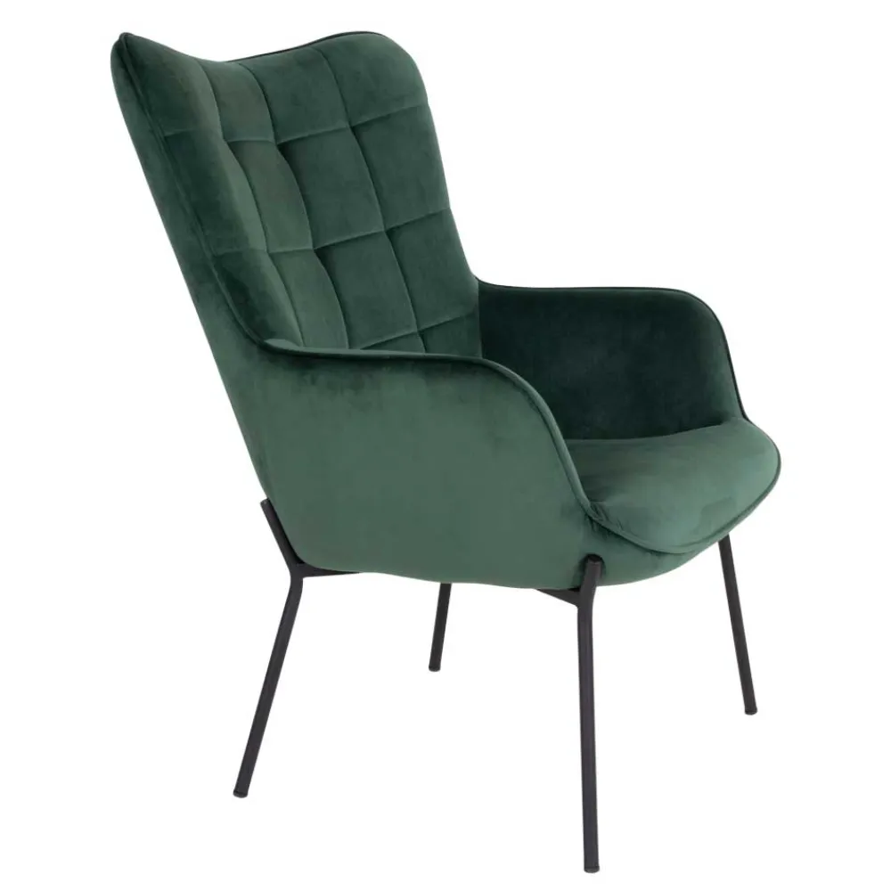 Wohnen Eleganter Einzelsessel in Dunkelgrün Samt - Volcanu