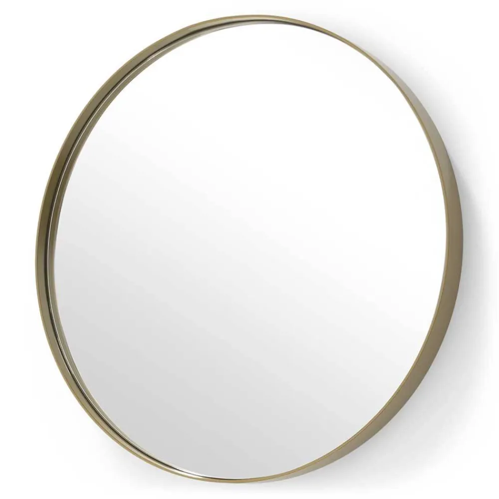 Wohnen Eleganter Glasspiegel mit Metallrahmen Gold - Emzatina