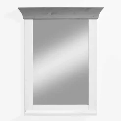 Wohnen Eleganter Landhaus Spiegel in Weiß & Grau - Mirandesca