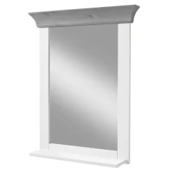 Wohnen Eleganter Landhaus Spiegel in Weiß & Grau - Mirandesca