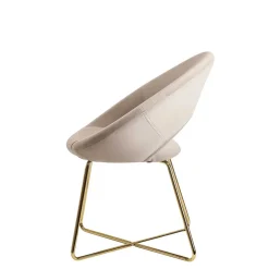 Wohnen Eleganter Polsterstuhl in Beige Samt - Amando