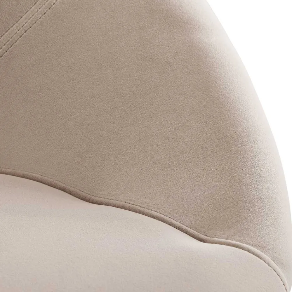 Wohnen Eleganter Polsterstuhl in Beige Samt - Amando