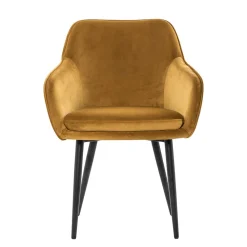 Wohnen Wohnzimmerstühle*Eleganter Retro Armlehnstuhl mit gelbem Samt - Mariell