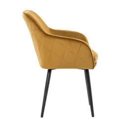 Wohnen Wohnzimmerstühle*Eleganter Retro Armlehnstuhl mit gelbem Samt - Mariell