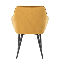 Wohnen Wohnzimmerstühle*Eleganter Retro Armlehnstuhl mit gelbem Samt - Mariell