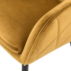 Wohnen Wohnzimmerstühle*Eleganter Retro Armlehnstuhl mit gelbem Samt - Mariell