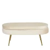 Wohnen Eleganter Retro Style Hocker in Beige & Gold - Lugano