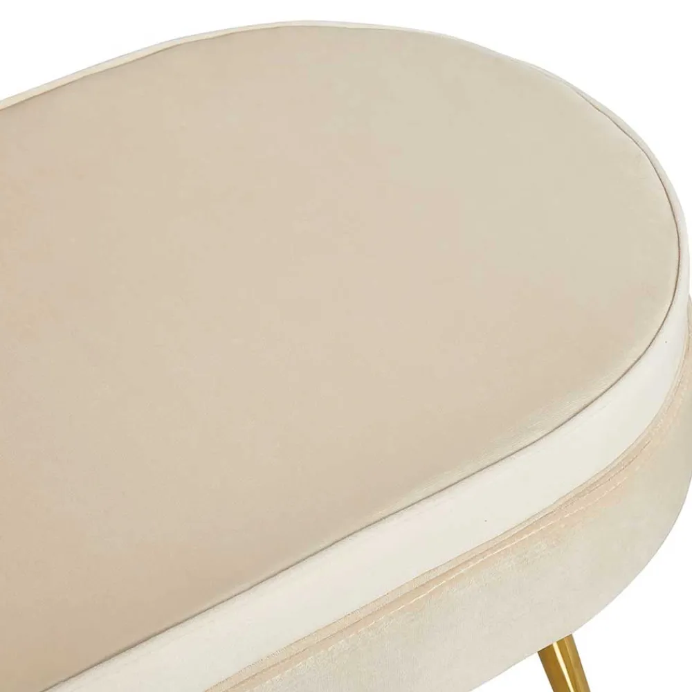 Wohnen Eleganter Retro Style Hocker in Beige & Gold - Lugano