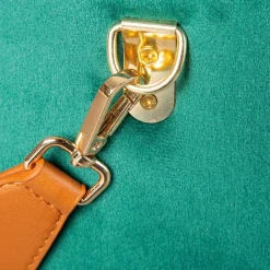 Wohnen Eleganter Samt Polsterhocker in Grün & Braun - Campitello