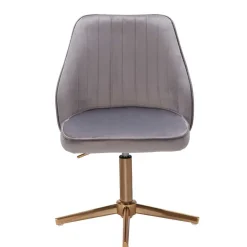 Wohnen Bürostühle*Eleganter Schreibtisch Drehstuhl in Grau Samt - Cessma