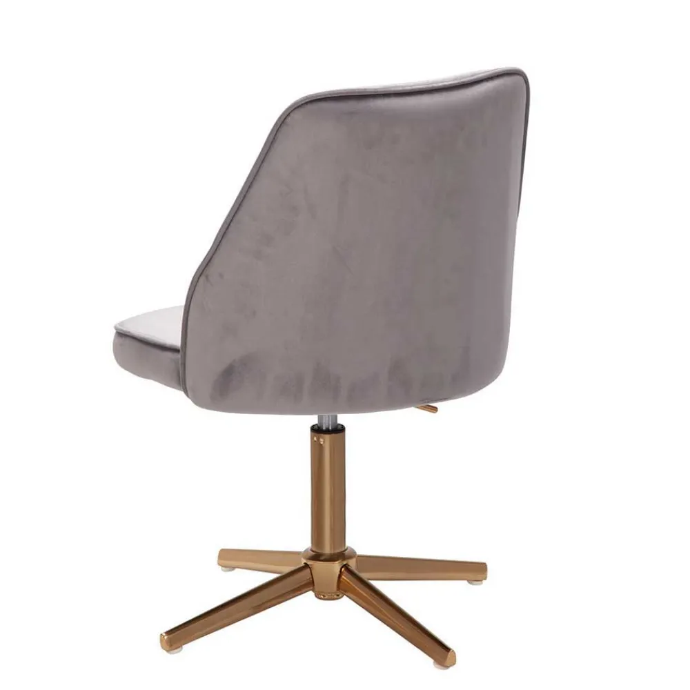 Wohnen Bürostühle*Eleganter Schreibtisch Drehstuhl in Grau Samt - Cessma
