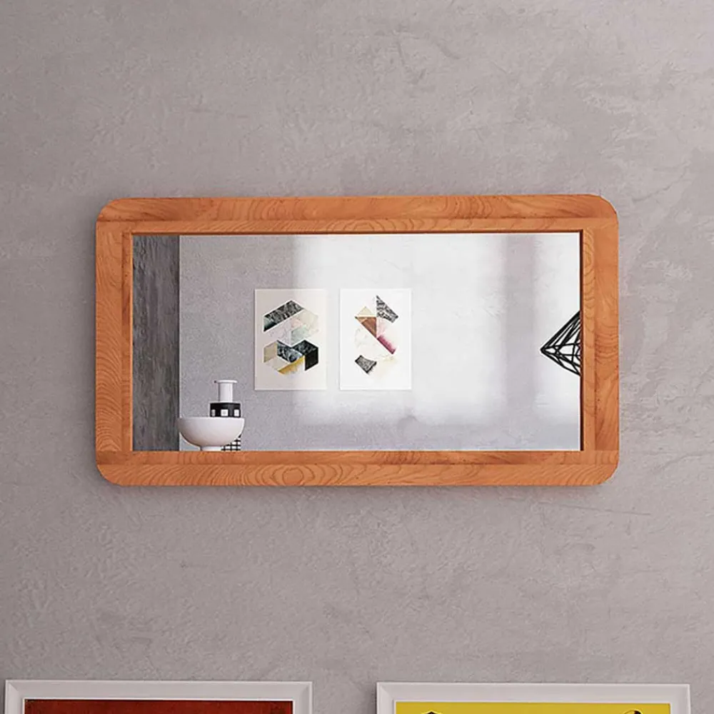Wohnen Eleganter Spiegel mit Holzrahmen - Junola