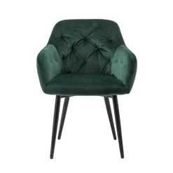 Wohnen Eleganter Tischsessel in Dunkelgrün & Schwarz - Balu