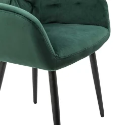 Wohnen Eleganter Tischsessel in Dunkelgrün & Schwarz - Balu