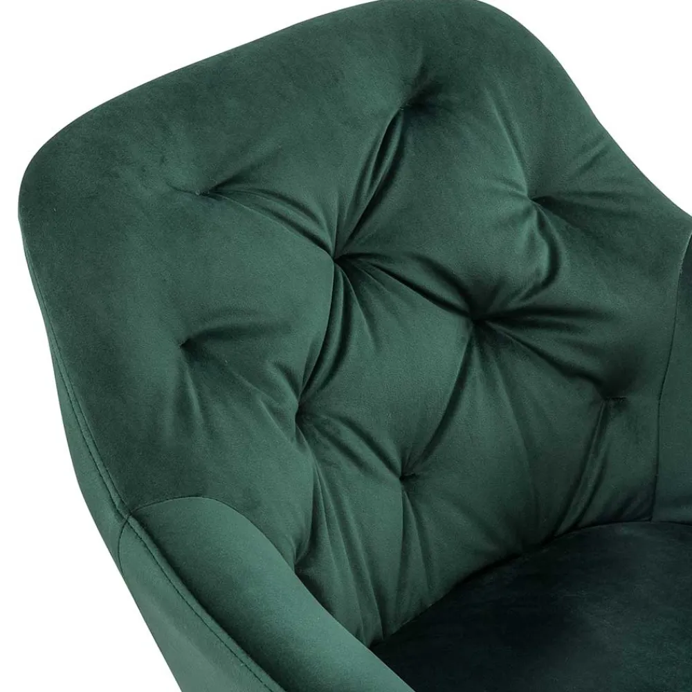 Wohnen Eleganter Tischsessel in Dunkelgrün & Schwarz - Balu