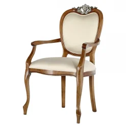 Wohnen Eleganter Tischsessel in Beige Stoff - Dominica