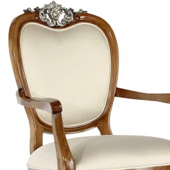 Wohnen Eleganter Tischsessel in Beige Stoff - Dominica