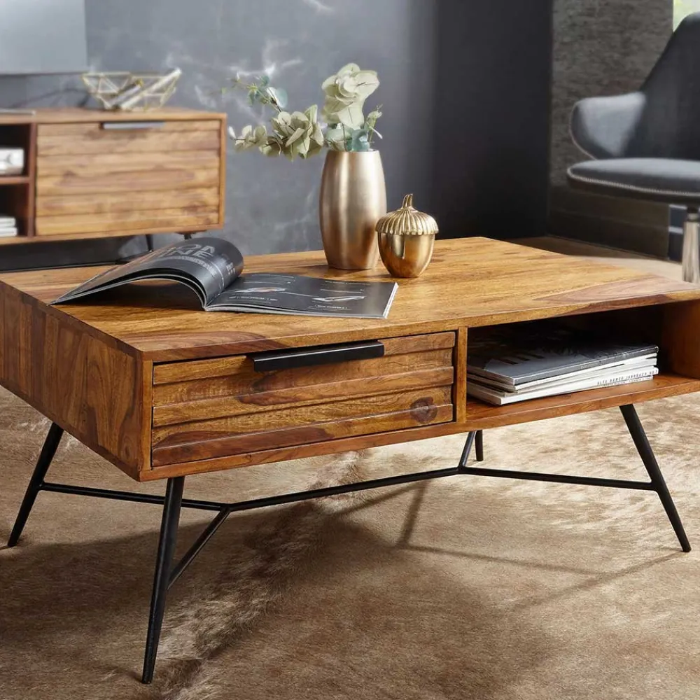 Wohnen Eleganter Wohnzimmer Tisch mit Schublade - Dicna