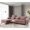 Wohnen Elegantes Ecksofa in Rosenholz Velours - Malvarion