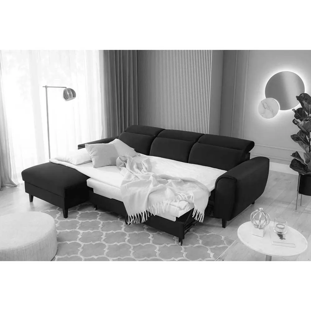 Wohnen Elegantes Ecksofa in Rosenholz Velours - Malvarion