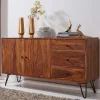 Wohnen Elegantes Loft Sideboard aus Sheesham Holz - Basserini