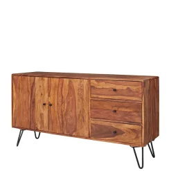 Wohnen Elegantes Loft Sideboard aus Sheesham Holz - Basserini