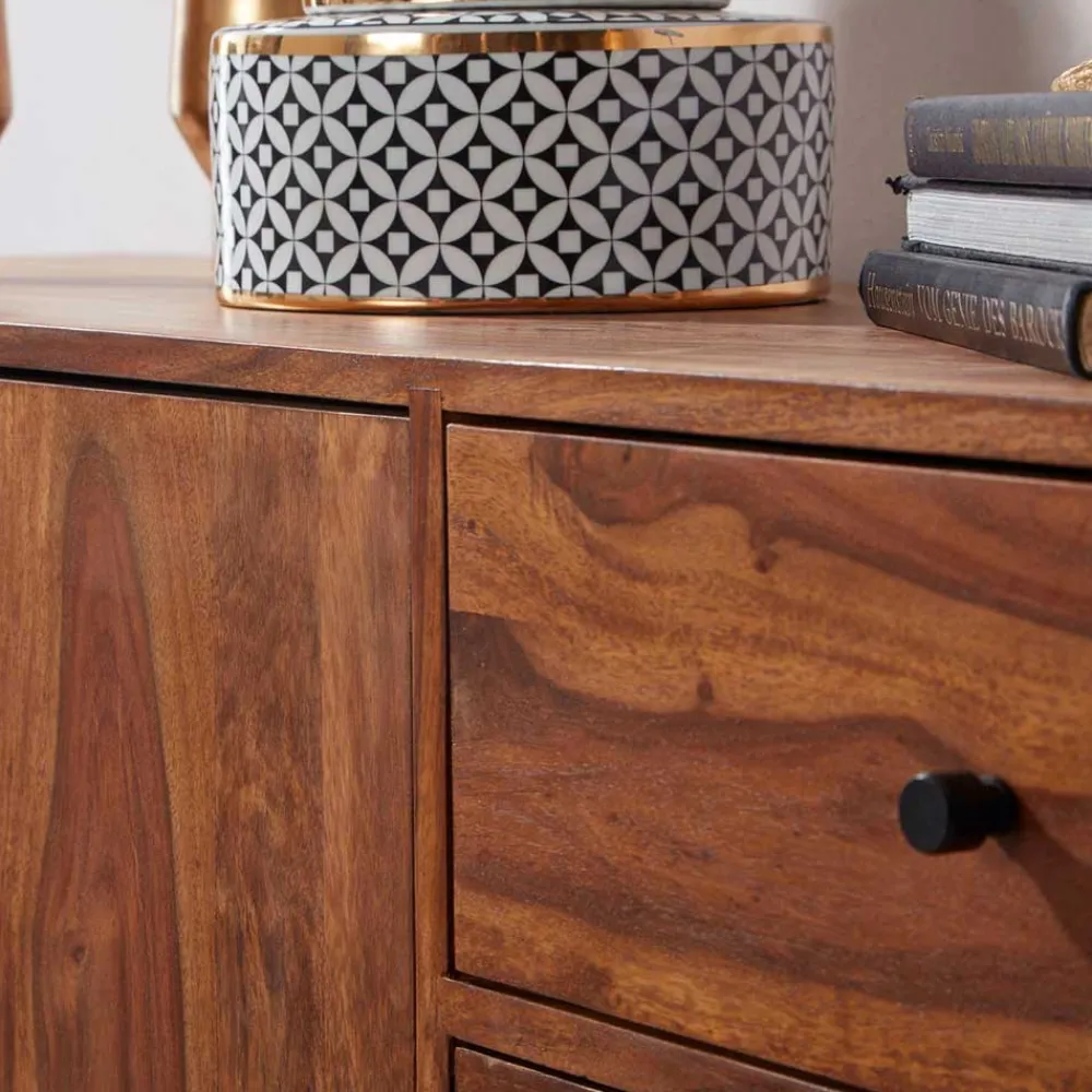Wohnen Elegantes Loft Sideboard aus Sheesham Holz - Basserini