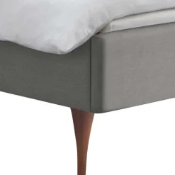 Wohnen Elegantes Polsterbett in Grau und Kernbuche - Silka