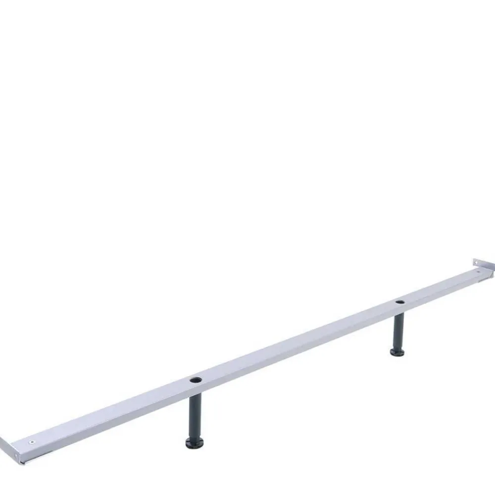 Wohnen Elegantes Polsterbett in Grau und Kernbuche - Silka