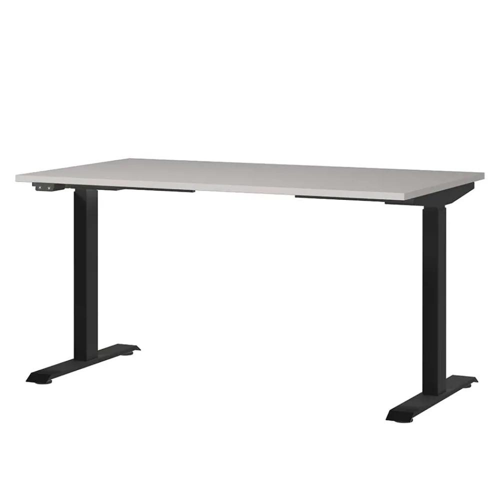 Wohnen Bürotische*Elektrisch verstellbarer Officetisch in Hellgrau - Clemeta
