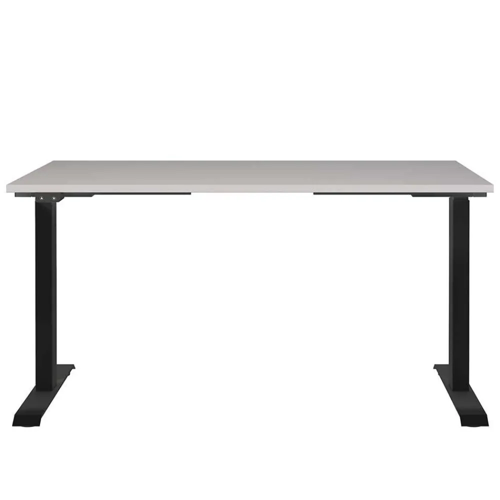 Wohnen Bürotische*Elektrisch verstellbarer Officetisch in Hellgrau - Clemeta