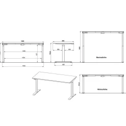 Wohnen Bürotische*Elektrisch verstellbarer Bürotisch Set - Great (zweiteilig)