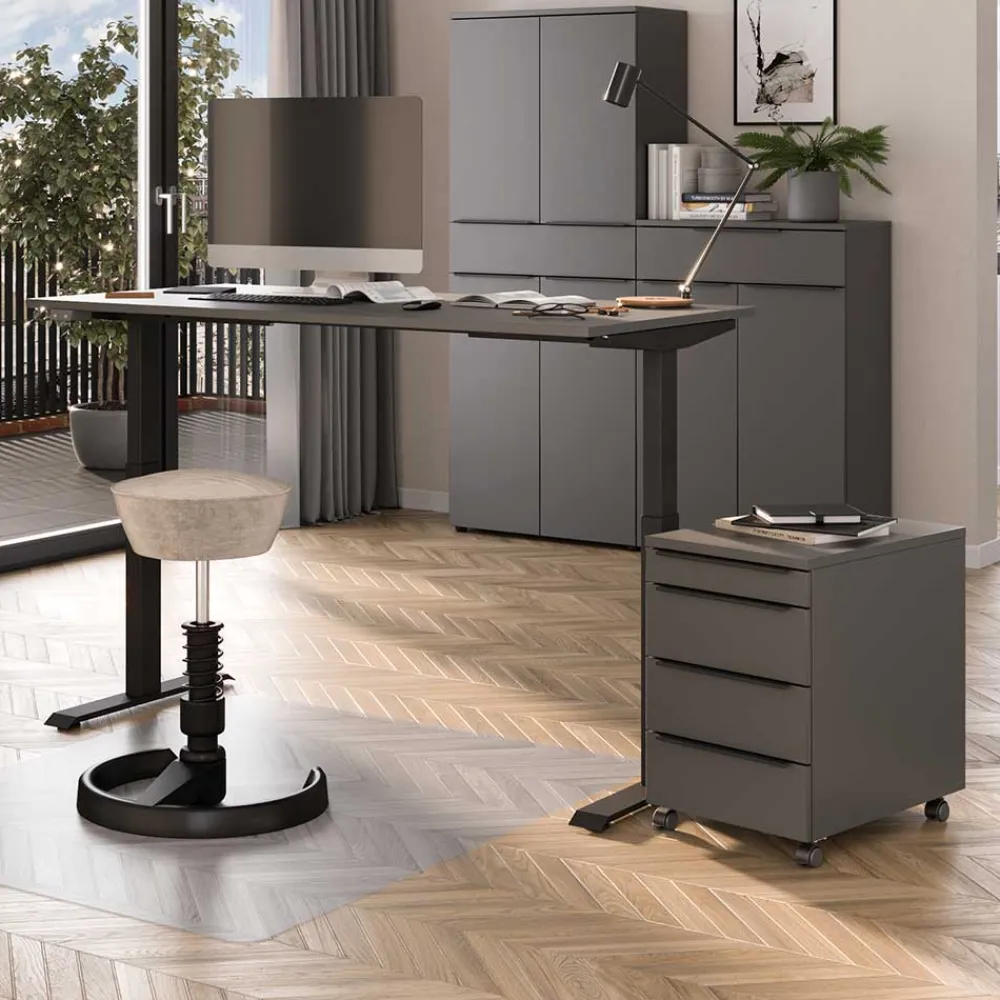 Wohnen Bürotische*Elektrisch verstellbarer Bürotisch & Rollcontainer - Tila (zweiteilig)