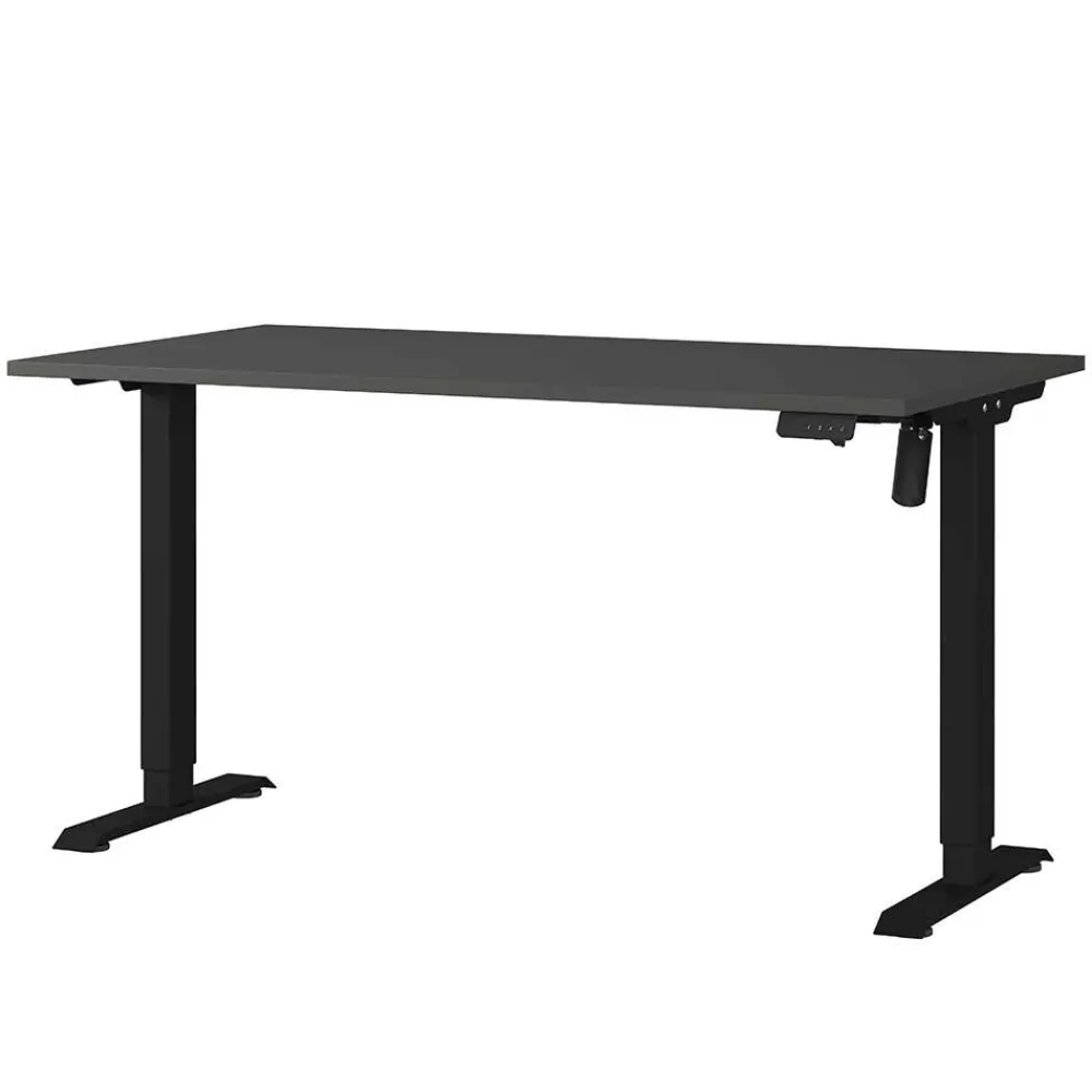 Wohnen Elektrisch verstellbarer Officetisch in Dunkelgrau - Gatron