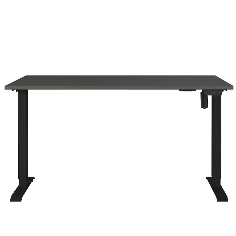 Wohnen Elektrisch verstellbarer Officetisch in Dunkelgrau - Gatron