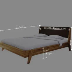 Wohnen 220er Designbett aus Wildeiche & Nachtkommoden - Hardus