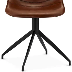 Wohnen 2er Kunstlederstuhl-Set in Braun - Enyet (2er Set)