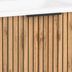 Wohnen 2er Waschtisch & Lichtspiegel rund - Crystoga (dreiteilig)