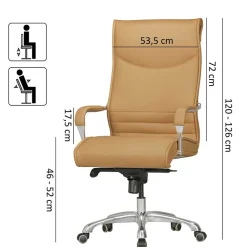 Wohnen Ergonomischer Büro Drehstuhl in Beige - Henner