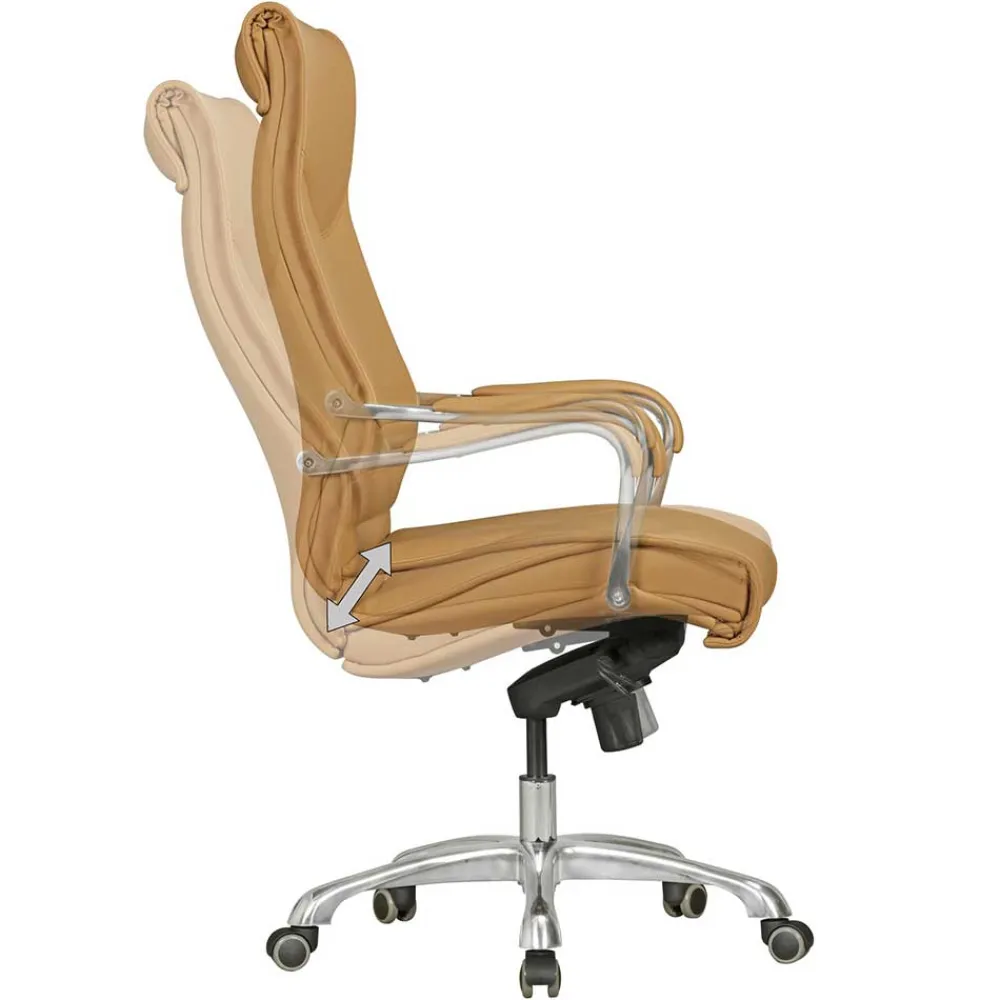 Wohnen Ergonomischer Büro Drehstuhl in Beige - Henner