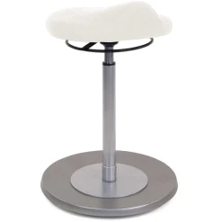 Wohnen Ergonomischer Bürohocker in Weiß Kunstleder - Gorana