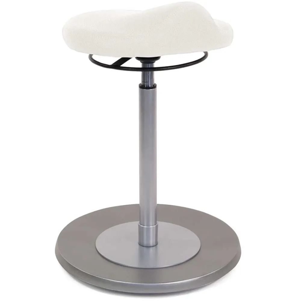 Wohnen Ergonomischer Bürohocker in Weiß Kunstleder - Gorana