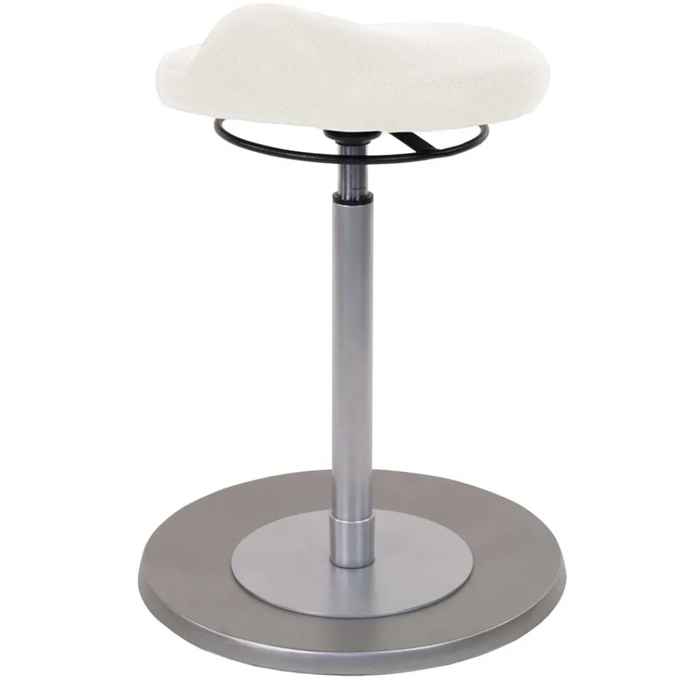 Wohnen Ergonomischer Bürohocker in Weiß Kunstleder - Gorana
