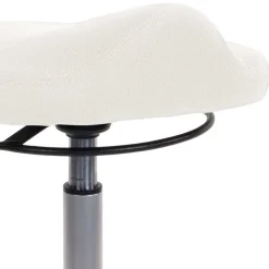 Wohnen Ergonomischer Bürohocker in Weiß Kunstleder - Gorana