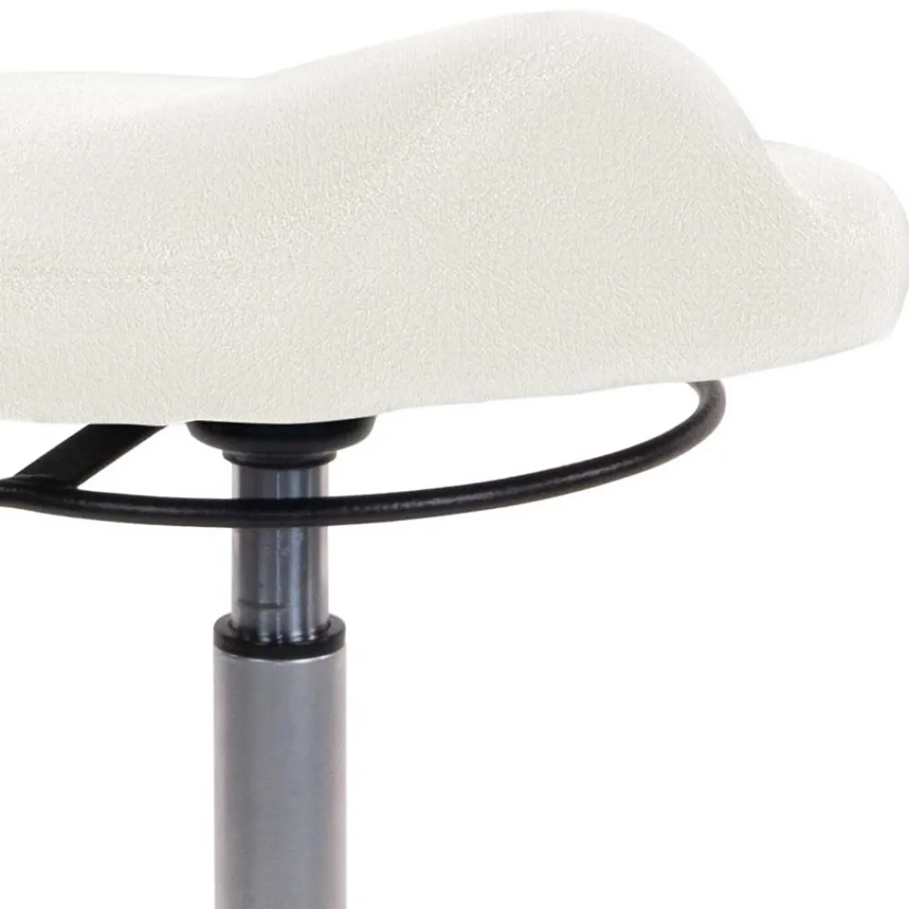 Wohnen Ergonomischer Bürohocker in Weiß Kunstleder - Gorana
