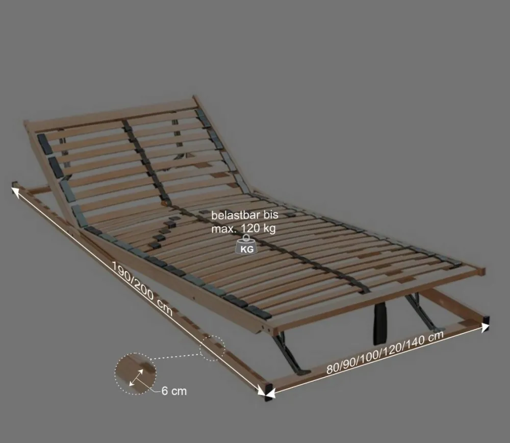 Wohnen Ergonomischer Lattenrost mit sieben Zonen - Nina
