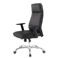 Wohnen Ergonomischer Leder Bürostuhl mit hoher Lehne - Fluracia