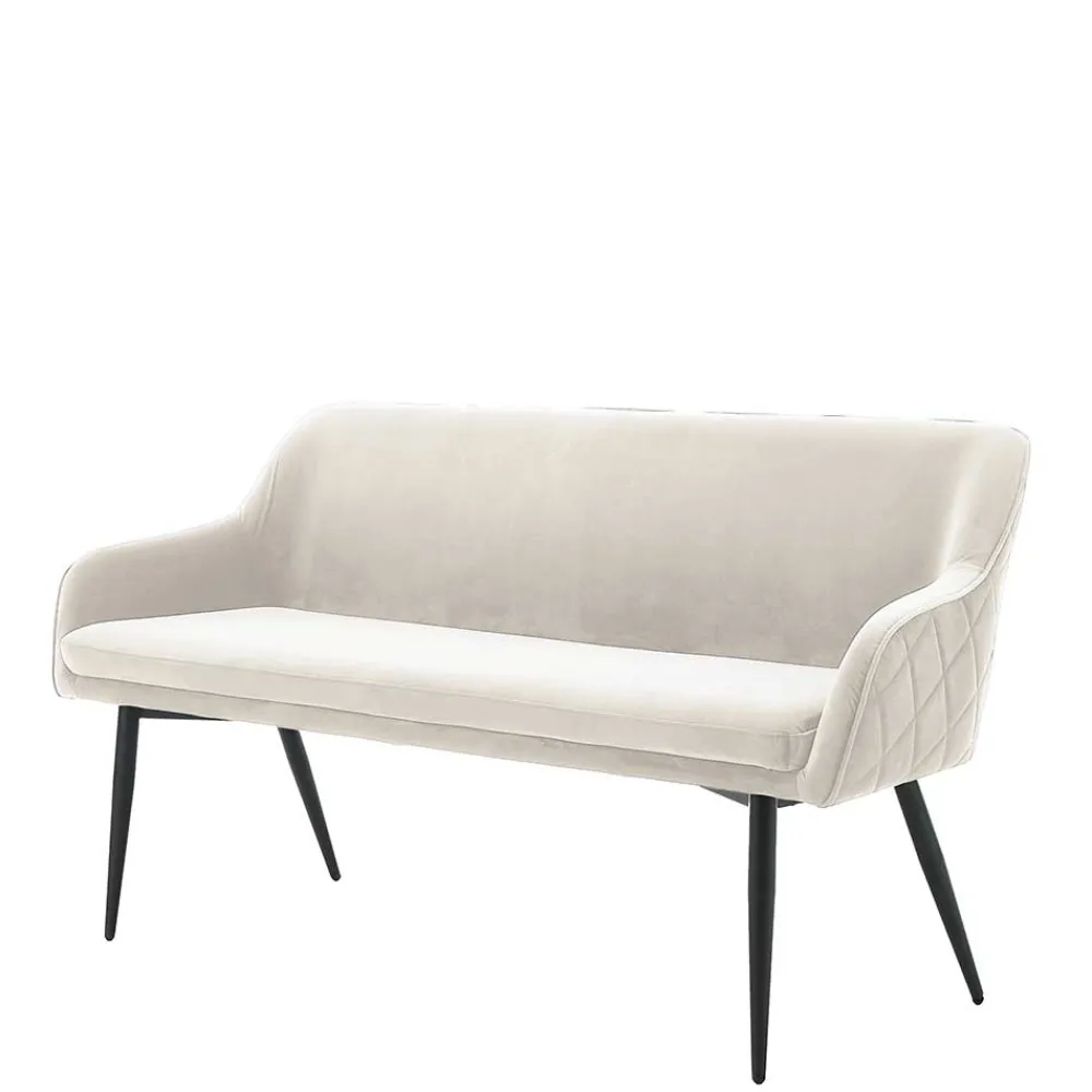 Wohnen Essbank in Cremeweiß mit Schwarz - Tamba