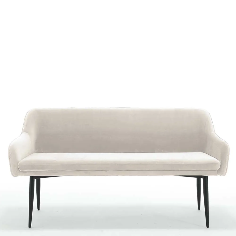 Wohnen Essbank in Cremeweiß mit Schwarz - Tamba