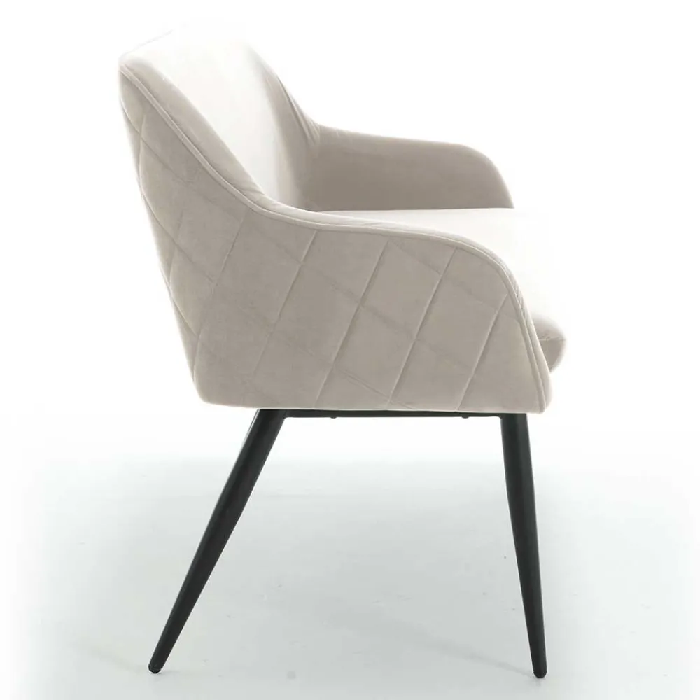 Wohnen Essbank in Cremeweiß mit Schwarz - Tamba